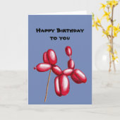 バルーンドッグ誕生日カード カード (黄色い花)
