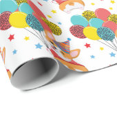 バルーンハッおもしろいトスター付きキュートコーギ誕生日 ラッピングペーパー (ロールコーナー)