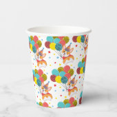 バルーンハッおもしろいトスター付きキュートコーギ誕生日 紙コップ (裏面)