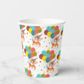 バルーンハッおもしろいトスター付きキュートコーギ誕生日 紙コップ (正面)