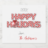 バルーンハッパーソナライズされたプホリデーズペパーミント ビールラベル (シングルラベル)