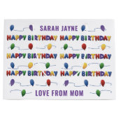 バルーンハッピーバースデーガールズネームラージ抱き枕 ラージペーパーバッグ (正面)