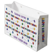 バルーンハッピーバースデーガールズネームラージ抱き枕 ラージペーパーバッグ (正面アングル)