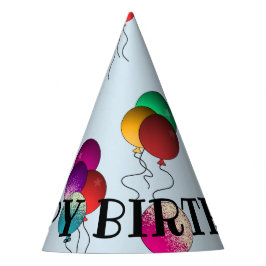バルーンハッピーバースデーパーティーハットカラフルおもしろい パーティーハット
