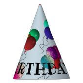 バルーンハッピーバースデーパーティーハットカラフルおもしろい パーティーハット (右)