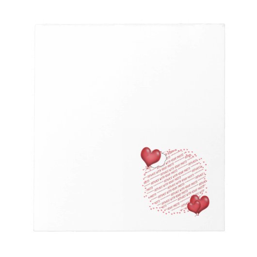 バルーンハート(小さなハートのフォトフレーム) ノートパッド (正面)