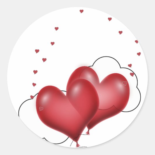 バルーンハート(小ハート) ラウンドシール (正面)