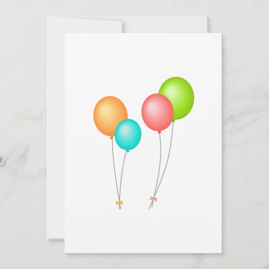 バルーンバカラフルンティング旗子供の誕生日パーティー 招待状 (裏面)
