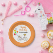 バルーンバスケットフラワーサイクリング任意の年齢誕生日 ペーパープレート (パーティー)