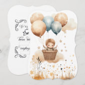 バルーンバスケット誕生の発表のベビー (正面/裏面)