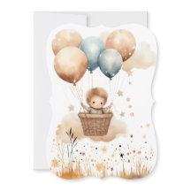 バルーンバスケット誕生の発表のベビー