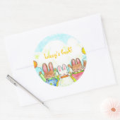 バルーンバニー蔵書票 ラウンドシール (封筒)