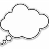 バルーンバブルスピーチ考え シール (正面)