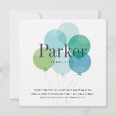 バルーンバモダンン誕生日パーティー 招待状 (正面)