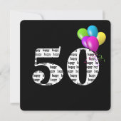 バルーンバンチ付き第50回バースデーパーティー 招待状 (正面)