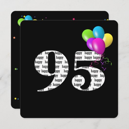 バルーンバンチ付き95thバースデーパーティー 招待状 (正面/裏面)