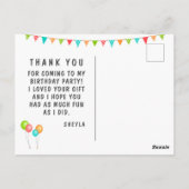 バルーンバンティングフラッグありがとうご誕生日写真 ポストカード (裏面)