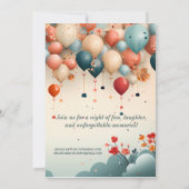 バルーンバースデーカラフルタパーティーの招待状 招待状 (裏面)