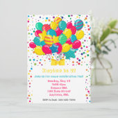 バルーンバースデーカラフルタパーティーの招待状 招待状 (スタンド正面)