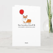 バルーンバースデーカード付きコルギ カード (裏面)