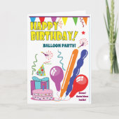 バルーンバースデーカ子供へードおもしろい カード (正面)