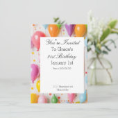 バルーンバースデーパーティー招待状 セーブザデート (スタンド正面)