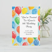 バルーンバースデーパーティー招待状 セーブザデート (スタンド正面)