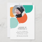 バルーンバースデーパーティー招待状 招待状 (正面)