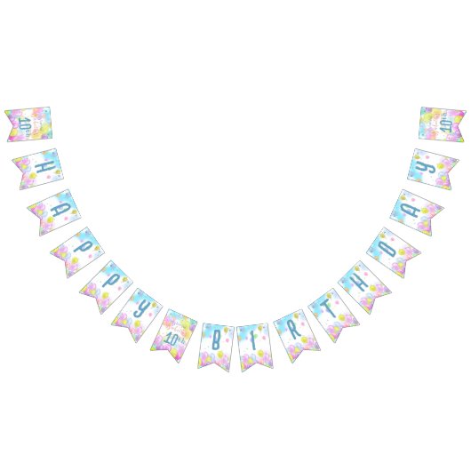 バルーンパステル誕生日 バンティングフラッグ (全)