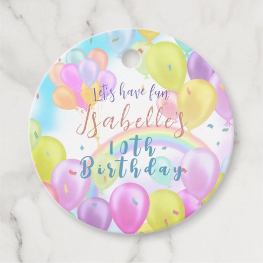 バルーンパステル誕生日 フェイバータグ (正面)