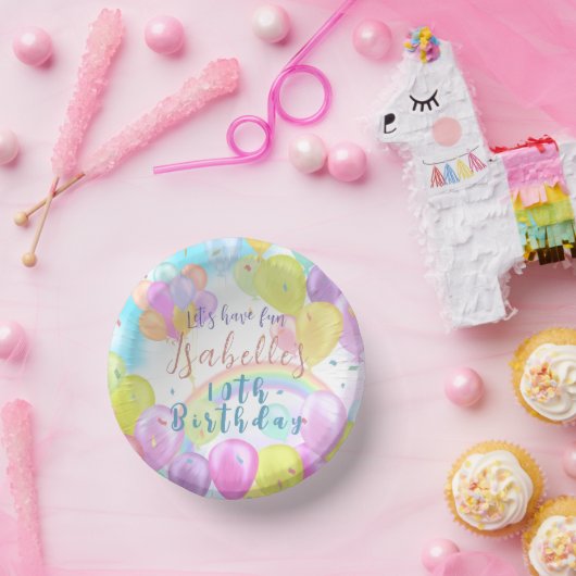 バルーンパステル誕生日 ペーパーボウル (パーティー)