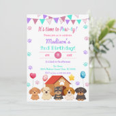 バルーンパピーガールポーティグリーンポイント誕生日 招待状 (スタンド正面)