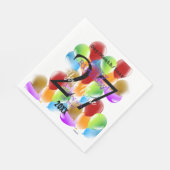 バルーンパーソナライズされたハッピーバースデー紙ナプキン スタンダードランチョンナプキン (角)