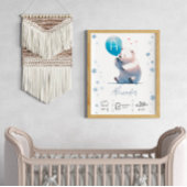 バルーンパーソナライズされた付きホッキョクグマ子供部屋 ポスター