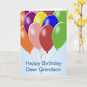 バルーンパーソナライズされた孫誕生日 カード (黄色い花)