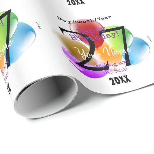 バルーンパーソナライズされた誕生日ギフトラップ ラッピングペーパー (ロールコーナー)