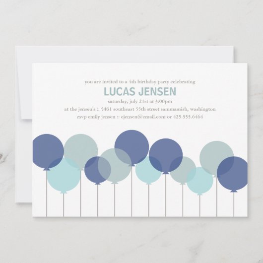 バルーンパーティの招待状 招待状 (正面)