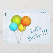 バルーンパーティの招待状 招待状 (正面/裏面)