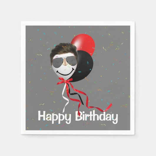 バルーンパーティーの男 スタンダードカクテルナプキン (正面)