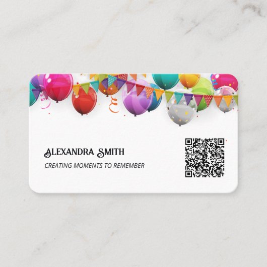 バルーンパーティーカスタムデコQR 名刺 (正面)