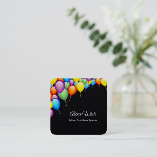 バルーンパーティーデコールプレミアム スクエア名刺 (スタンド正面)