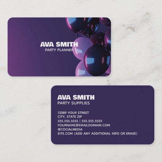 バルーンパーティーデコ 名刺 (正面/裏面)