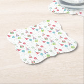 バルーンパーティー帽子プレゼント誕生日 カラフル ペーパーコースター (アングル)