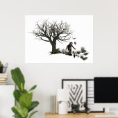 バルーンピエロオールドツリー&ブラックバードオリジナル ポスター (ホームオフィス)