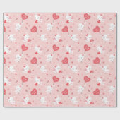 バルーンピンクのかわいいバレンタインデー ラッピングペーパー (フラット)