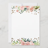 バルーンピンクのフローラガールベビーシャワーでドライブ 招待状 (裏面)