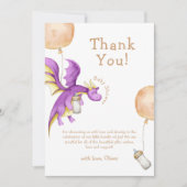 バルーンフェアリーお洒落ドラゴンボトルベビーシャワー サンキューカード (正面)