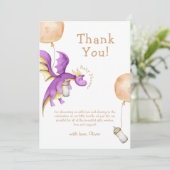 バルーンフェアリーお洒落ドラゴンボトルベビーシャワー サンキューカード (スタンド正面)