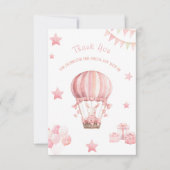 バルーンフラットにリトルピンクバニーサンキューカード サンキューカード (正面)