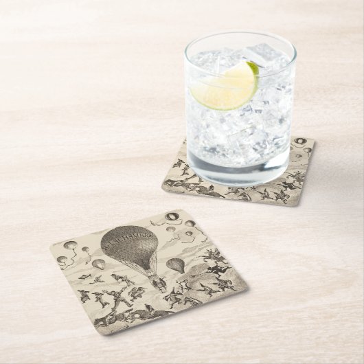 バルーンフランスのメーカー用広告 スクエアペーパーコースター (インサイチュ)